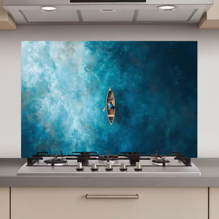 Spatscherm keuken - Bootje - Water - Blauw — 1