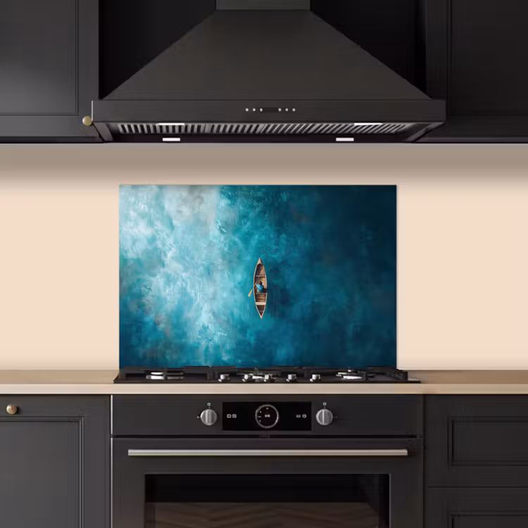 Spatscherm keuken - Bootje - Water - Blauw — 2