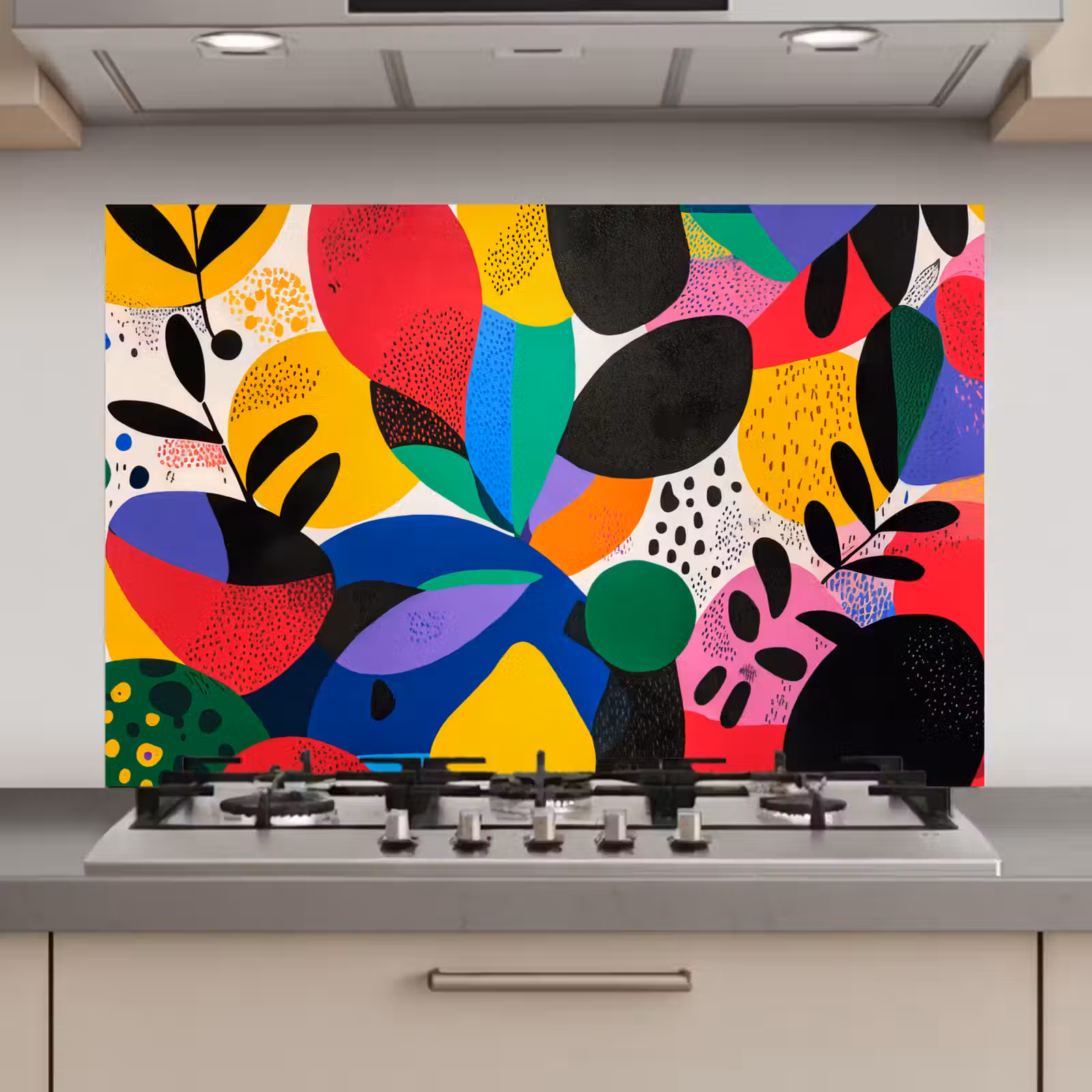 Spatscherm keuken - Vormen - Stippen - Kleurrijk — 1