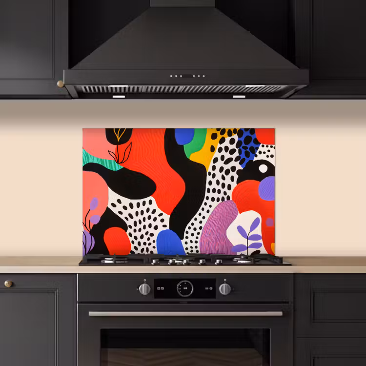 Spatscherm keuken - Abstract - Vormen - Kleuren - Stippen — 2