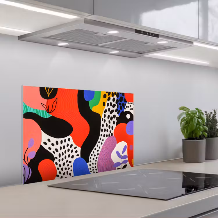 Spatscherm keuken - Abstract - Vormen - Kleuren - Stippen — 5