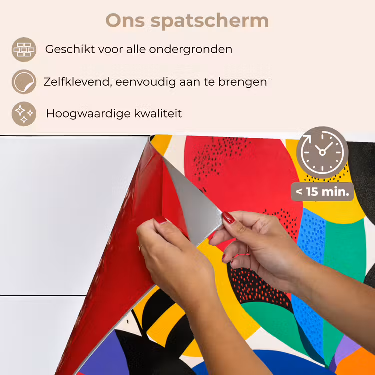 Spatscherm keuken - Vormen - Stippen - Kleurrijk — 4