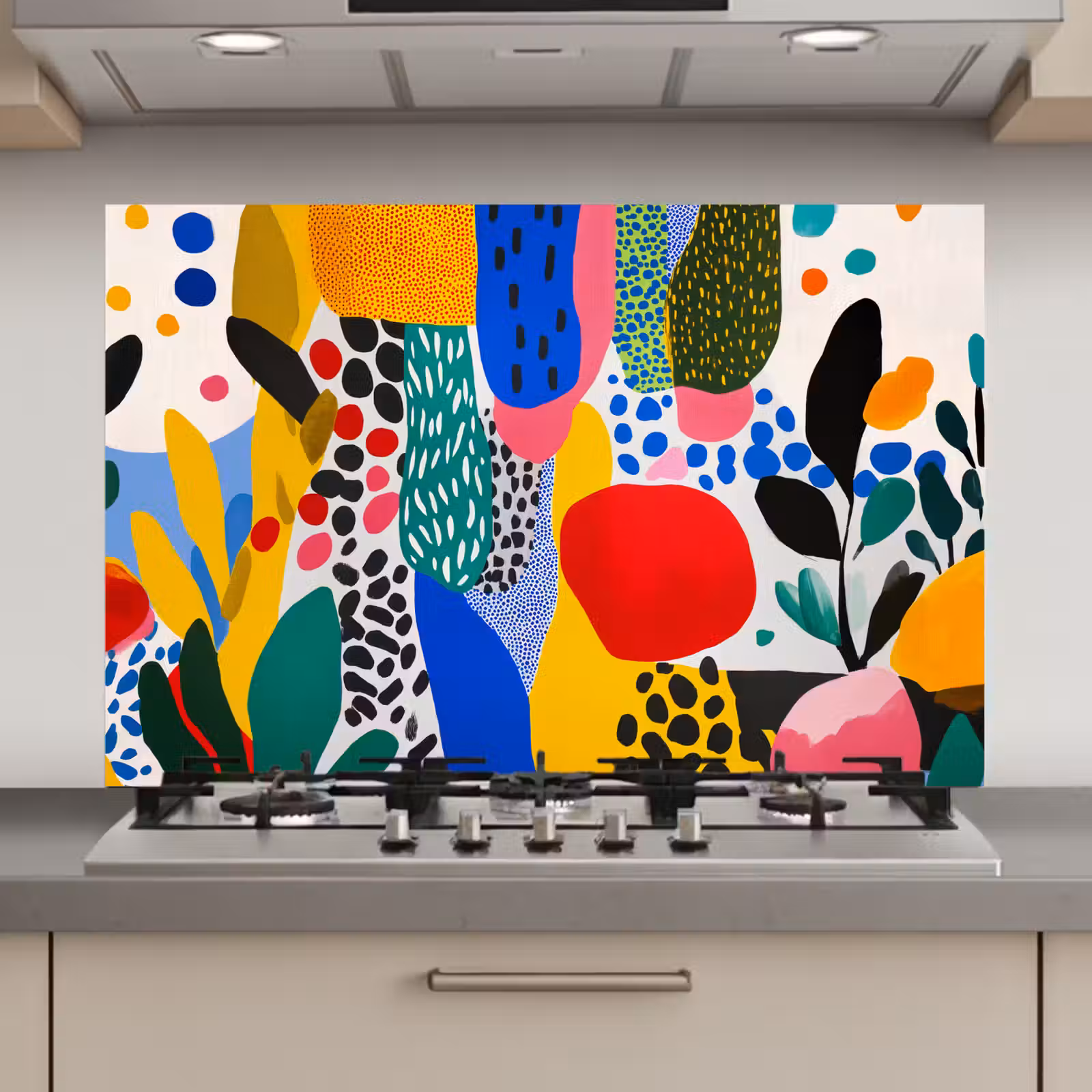 Spatscherm keuken - Stippen - Vormen - Modern - Kleuren — 1