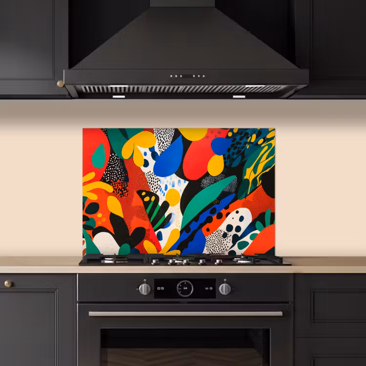 Spatscherm keuken - Abstract - Planten - Vormen - Kleurrijk — 2