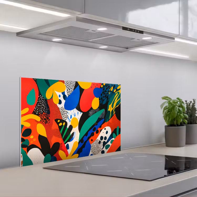 Spatscherm keuken - Abstract - Planten - Vormen - Kleurrijk — 5