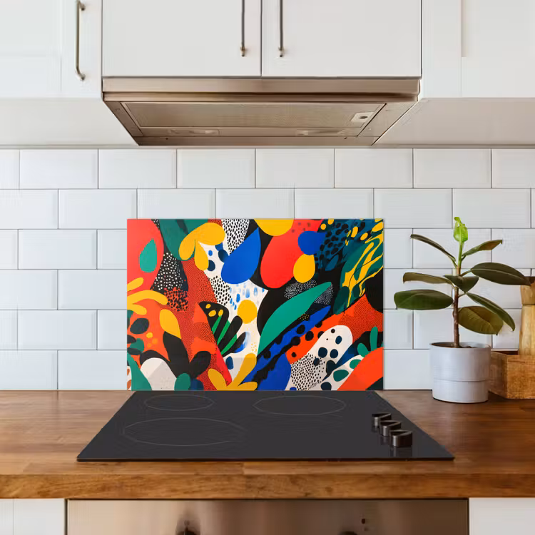 Spatscherm keuken - Abstract - Planten - Vormen - Kleurrijk — 6