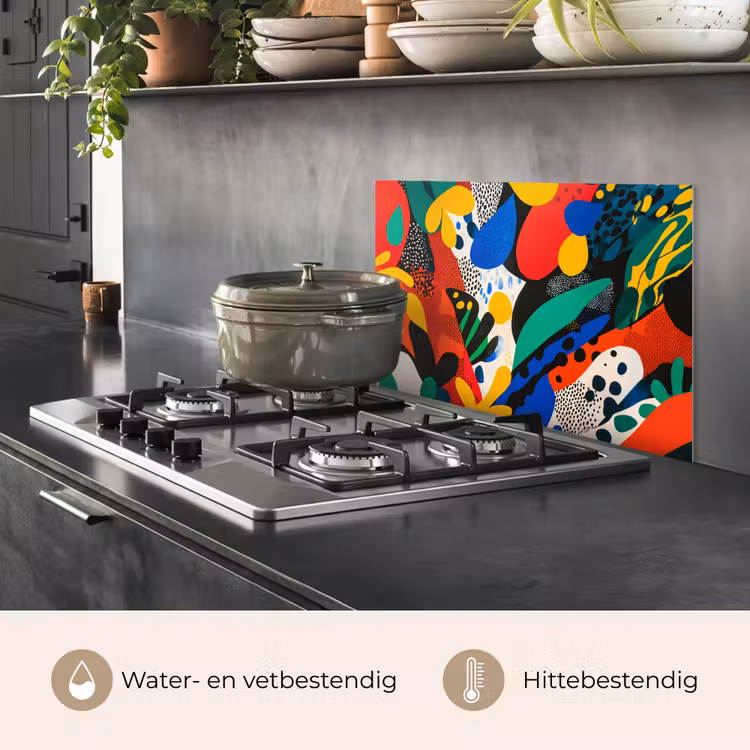 Spatscherm keuken - Abstract - Planten - Vormen - Kleurrijk — 7