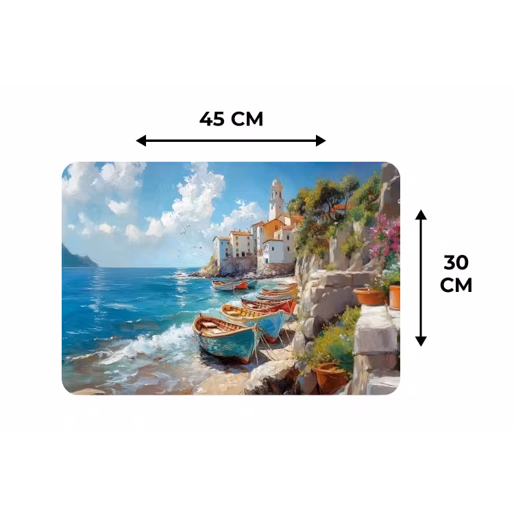 Placemat - 6 stuks - Boten - Rotsen - Zee - Zon — 3