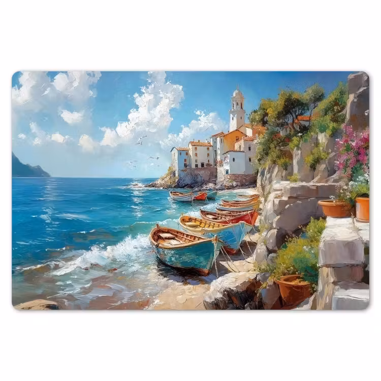 Placemat - 6 stuks - Boten - Rotsen - Zee - Zon — 7