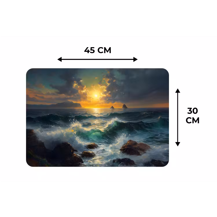 Placemat - 6 stuks - Zee - Zon - Golven - Rotsen — 3