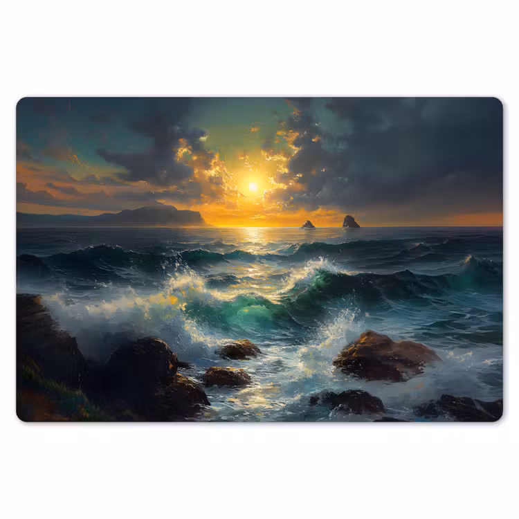 Placemat - 6 stuks - Zee - Zon - Golven - Rotsen — 7