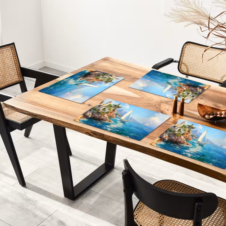 Placemat - 6 stuks - Zeilboot - Rotsen - Kust - Huizen — 5