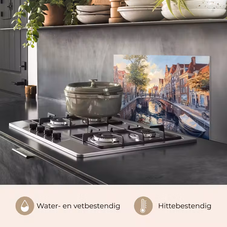 Spatscherm keuken - Brug - Stad - Huizen - Boot — 7