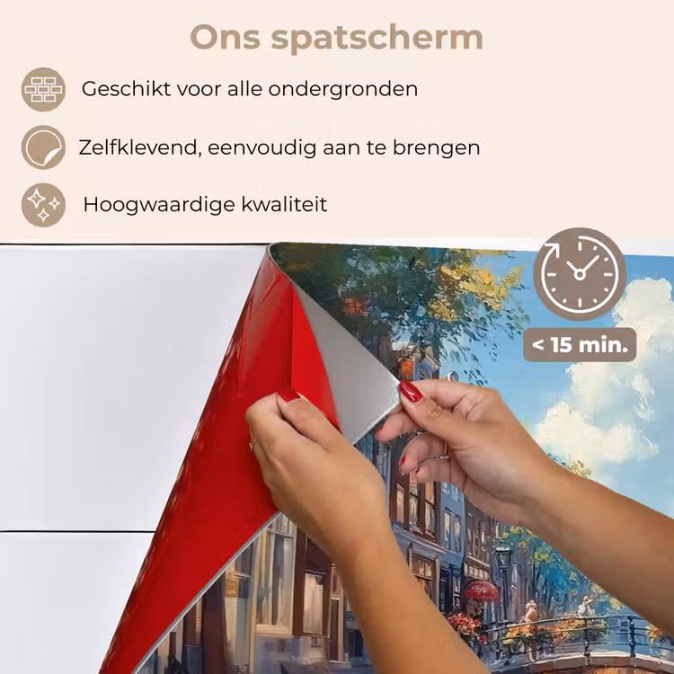 Spatscherm keuken - Stad - Gracht - Zon - Fietsen — 4