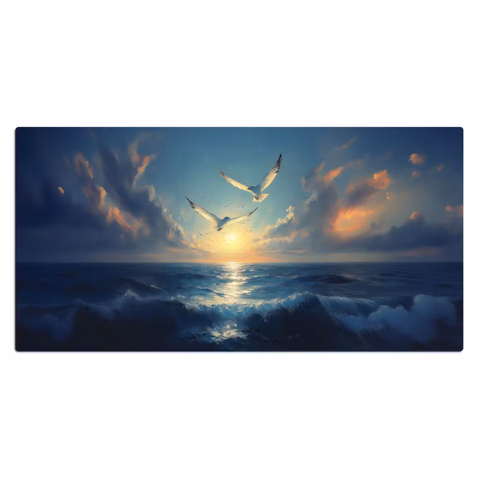 Bureau onderlegger - Meeuwen - Zee - Wolken -Blauw — 1