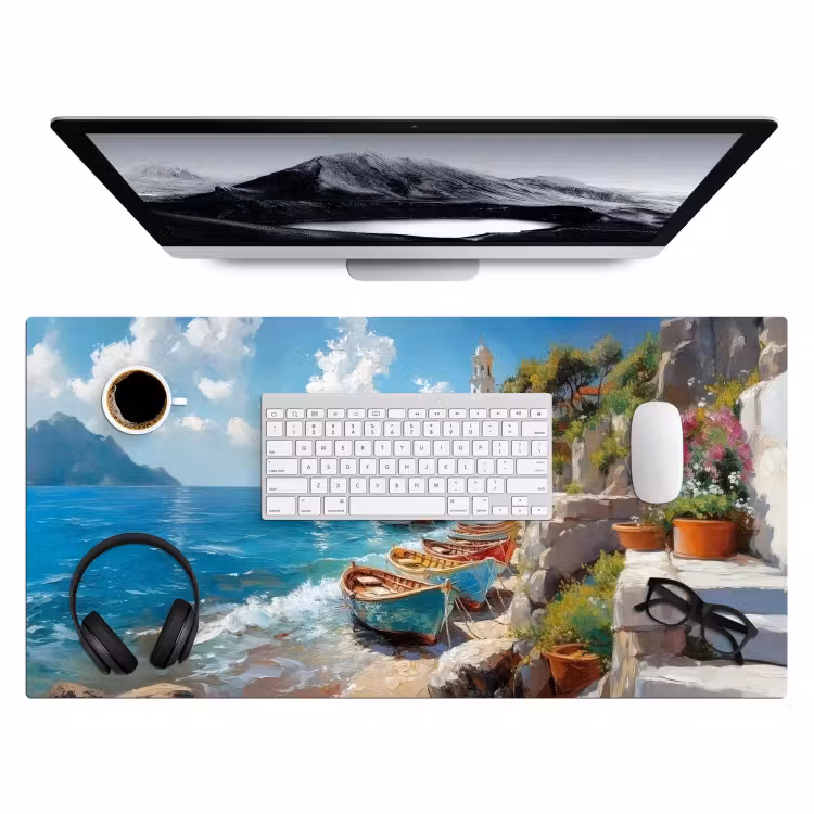 Bureau onderlegger - Boten - Rotsen - Zee - Zon — 3