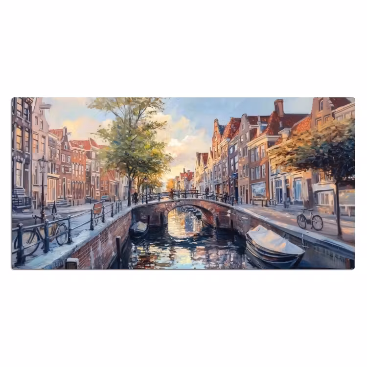 Bureau onderlegger - Brug - Stad - Huizen - Boot — 1