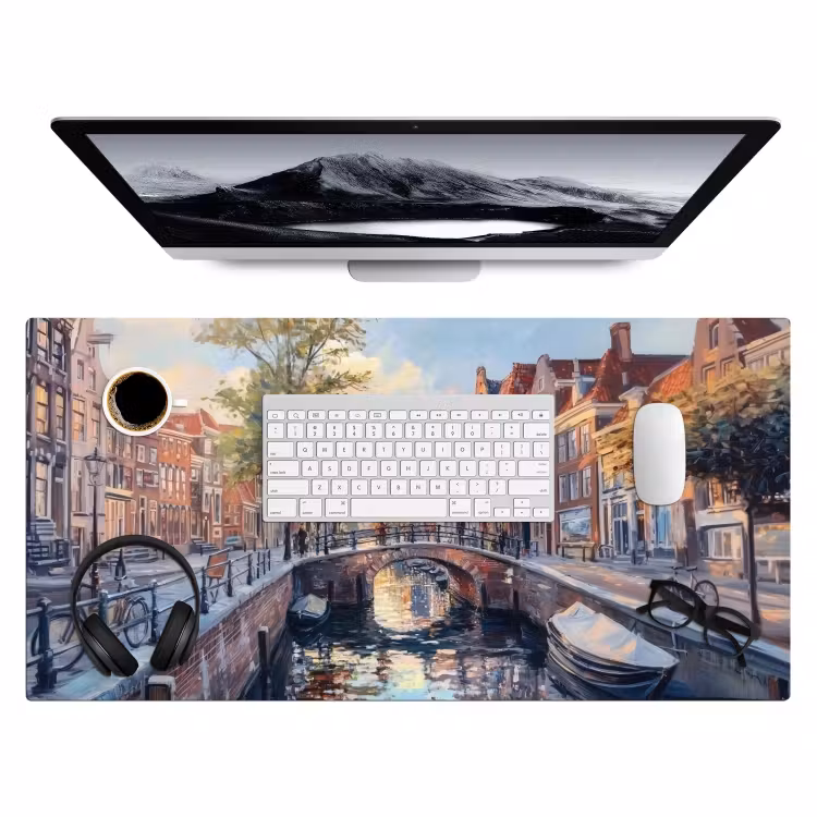 Bureau onderlegger - Brug - Stad - Huizen - Boot — 3