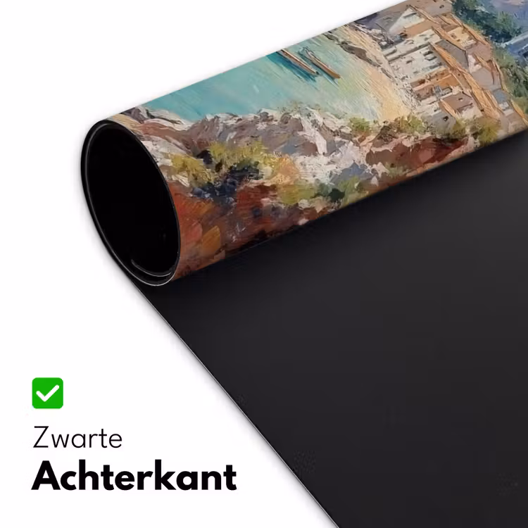 Bureau onderlegger - Kustdorp - Schilderij - Rotsen - Boten — 4
