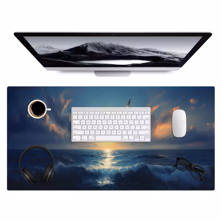 Bureau onderlegger - Meeuwen - Zee - Wolken -Blauw — 3