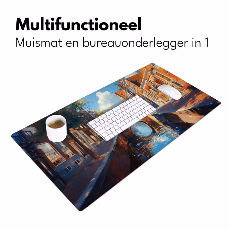 Bureau onderlegger - Stad - Gracht - Zon - Fietsen — 6