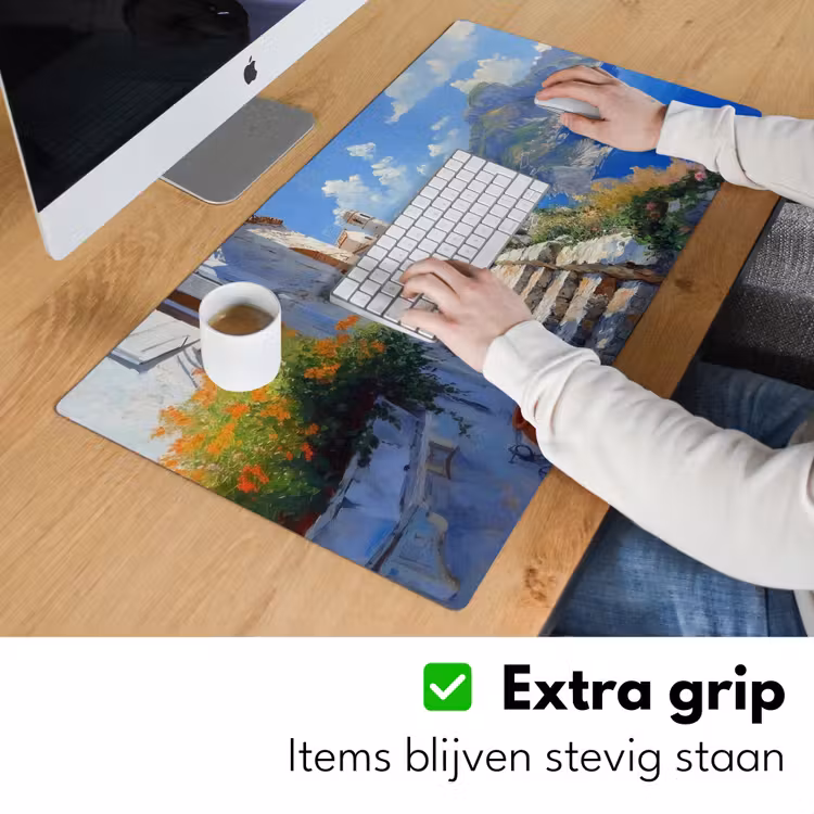 Bureau onderlegger - Trap - Huizen - Berglandschap - Zee — 5