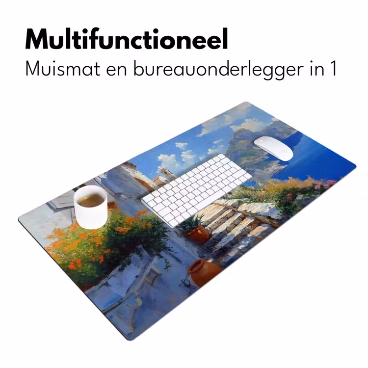 Bureau onderlegger - Trap - Huizen - Berglandschap - Zee — 6