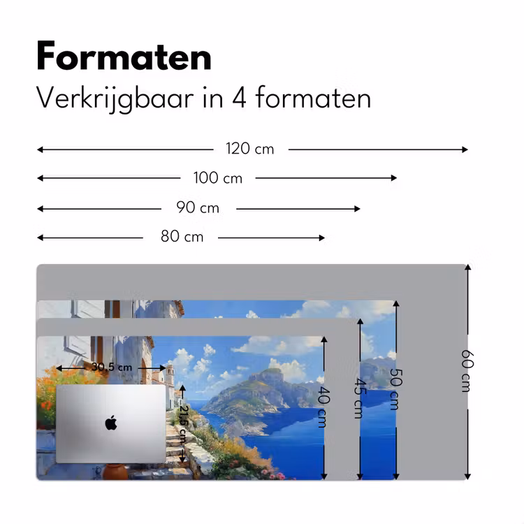 Bureau onderlegger - Trap - Huizen - Berglandschap - Zee — 7