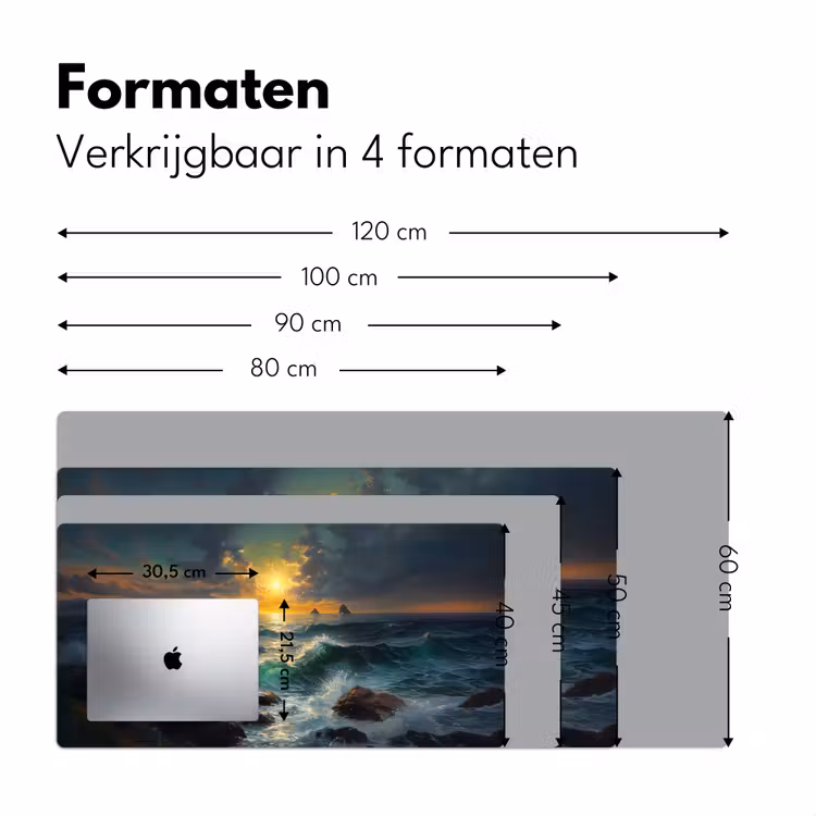 Bureau onderlegger - Zee - Zon - Golven - Rotsen — 7