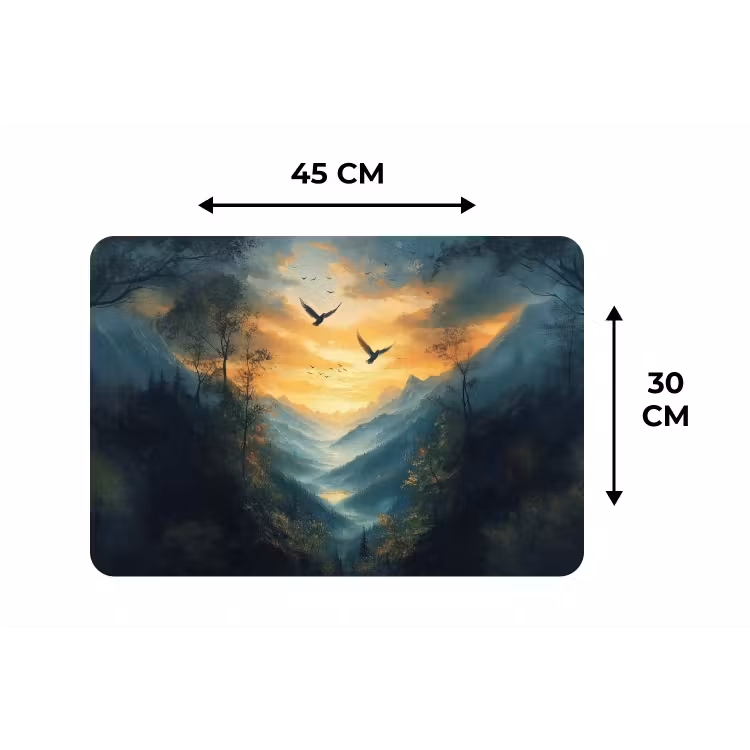 Placemat - 6 stuks - Vogels - Zon - Bomen - Groen — 3