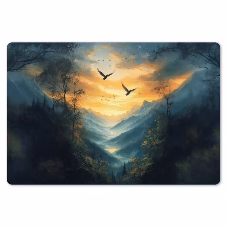 Placemat - 6 stuks - Vogels - Zon - Bomen - Groen — 7