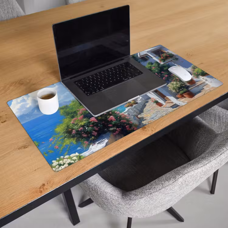 Bureau onderlegger - Huizen - Zee - Bomen - Bloemen — 2