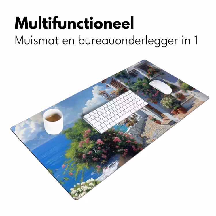Bureau onderlegger - Huizen - Zee - Bomen - Bloemen — 6