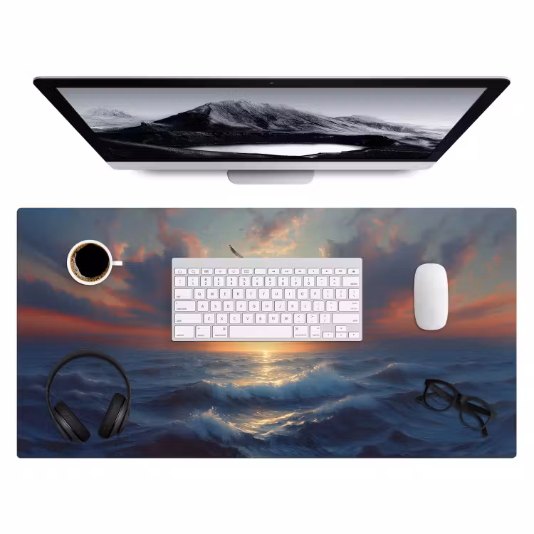Bureau onderlegger - Meeuwen - Zonsondergang - Zee - Wolken — 3