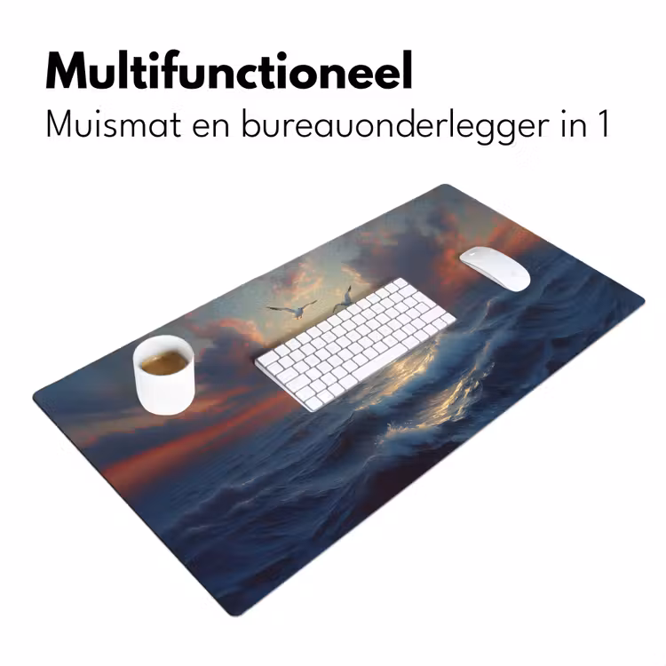 Bureau onderlegger - Meeuwen - Zonsondergang - Zee - Wolken — 6