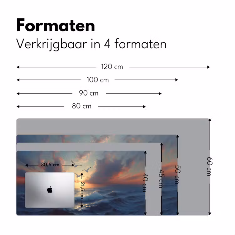 Bureau onderlegger - Meeuwen - Zonsondergang - Zee - Wolken — 7