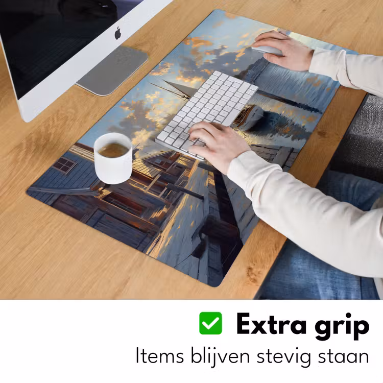 Bureau onderlegger - Zeilboot - Zon - Pier - Hout — 5