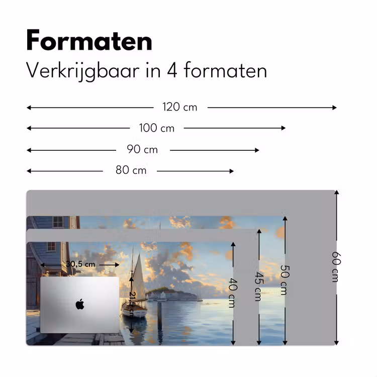 Bureau onderlegger - Zeilboot - Zon - Pier - Hout — 7