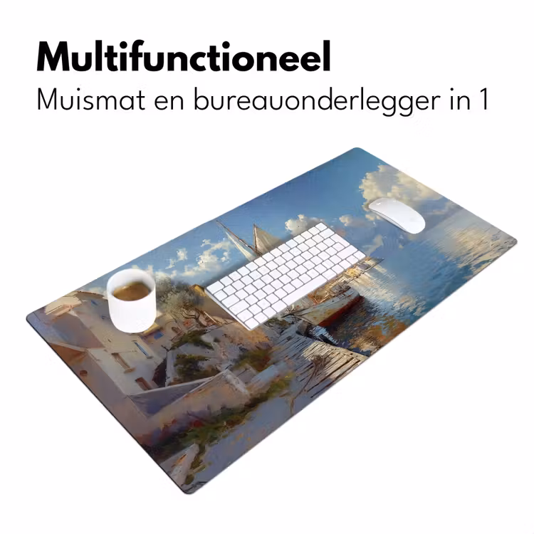 Bureau onderlegger - Zeilschip - Huizen - Kade - Zee — 6