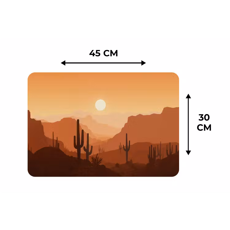 Placemat - 6 stuks - Landschap - Woestijn - Cactussen - Zon — 3