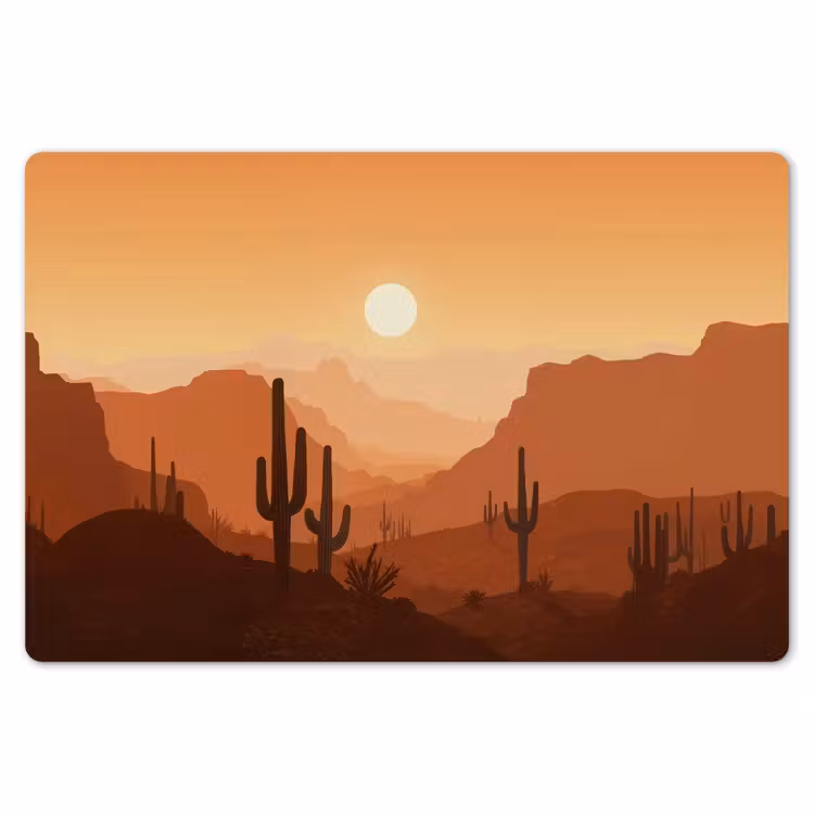 Placemat - 6 stuks - Landschap - Woestijn - Cactussen - Zon — 7
