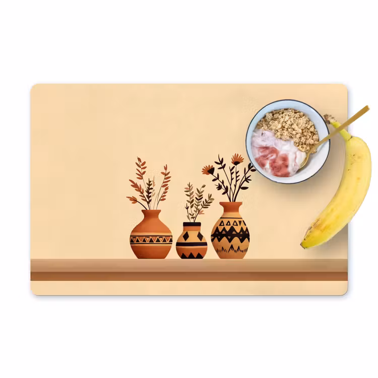 Placemat - 6 stuks - Vazen - Bloemen - Bladeren - Minimalistisch — 1