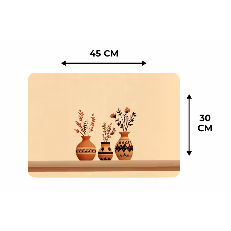 Placemat - 6 stuks - Vazen - Bloemen - Bladeren - Minimalistisch — 3