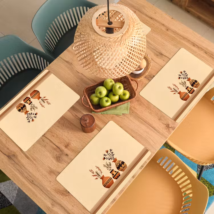 Placemat - 6 stuks - Vazen - Bloemen - Bladeren - Minimalistisch — 6