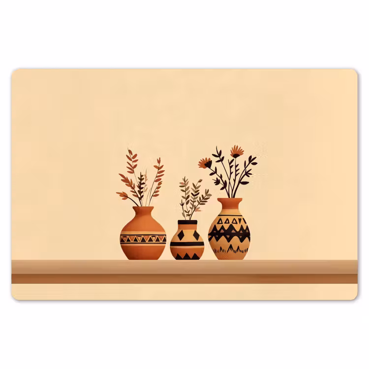 Placemat - 6 stuks - Vazen - Bloemen - Bladeren - Minimalistisch — 7