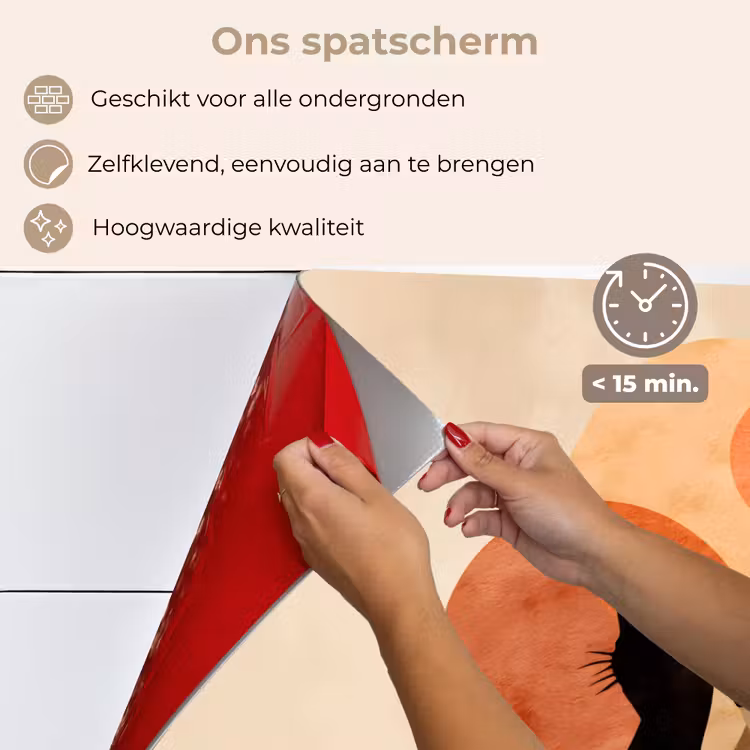 Spatscherm keuken - Katten - Zwart - Abstract - Cirkels — 4