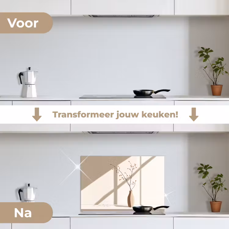 Spatscherm keuken - Vaas - Takken - Bessen - Minimalistisch — 3