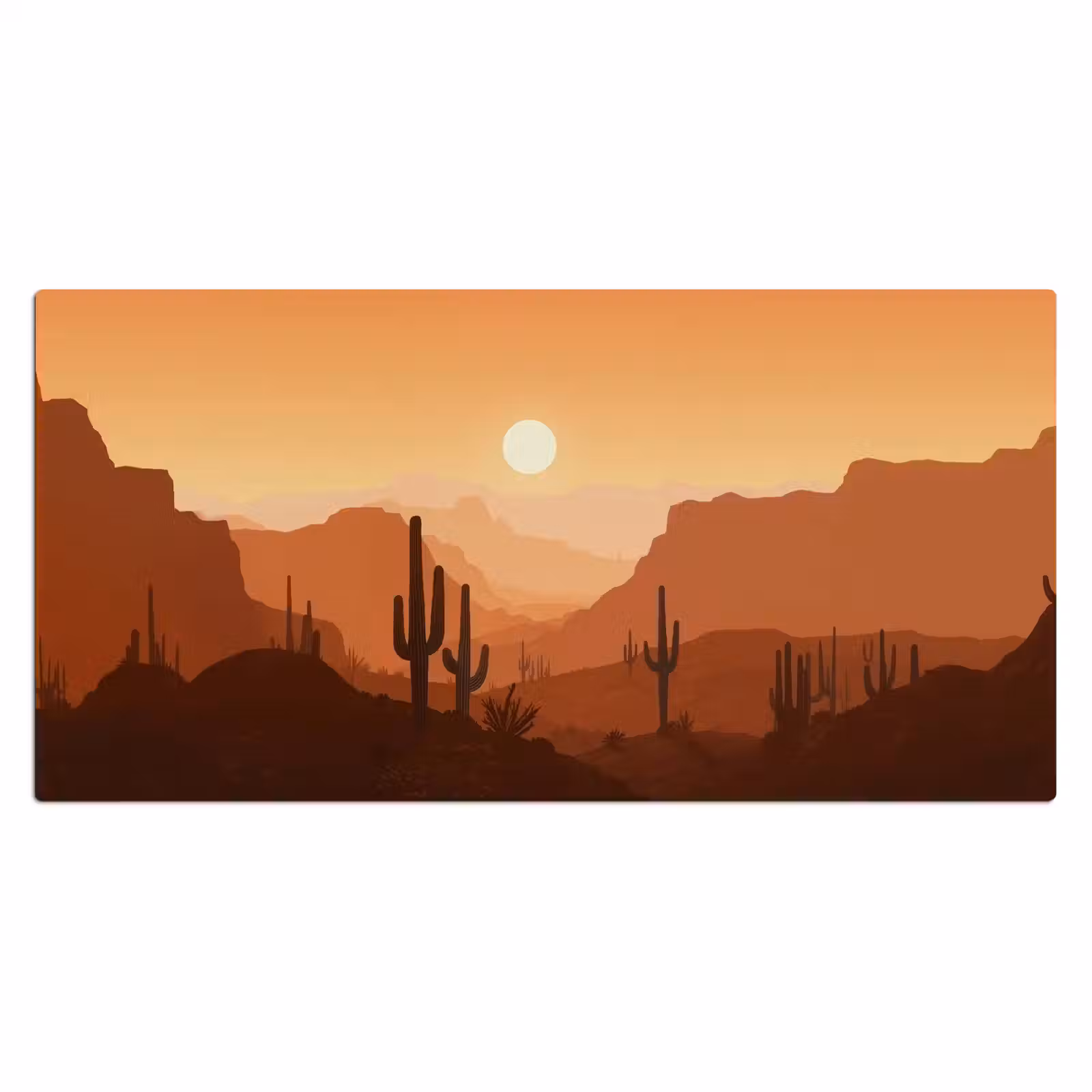 Bureau onderlegger - Landschap - Woestijn - Cactussen - Zon — 1