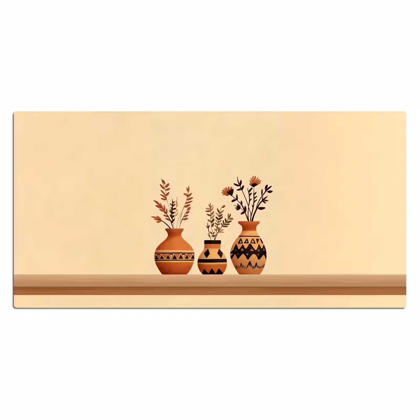Bureau onderlegger - Vazen - Bloemen - Bladeren - Minimalistisch — 1