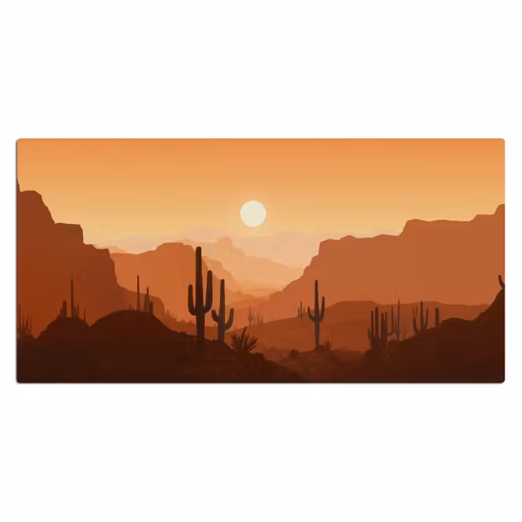 Bureau onderlegger - Landschap - Woestijn - Cactussen - Zon — 1